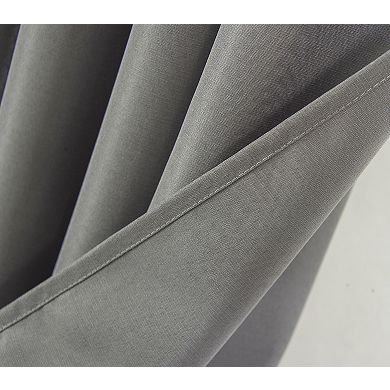 Olivia Gray Gilbert Solid Single Grommet Curtain Panel Pair - 54x84", Charcoal
