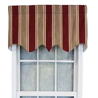 Bodega Stripe Window Treatment Regal Valance 3" Rod Pocket 50" x 17" Mauve Red