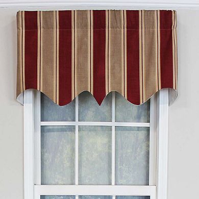 Bodega Stripe Window Treatment Regal Valance 3" Rod Pocket 50" x 17" Mauve Red