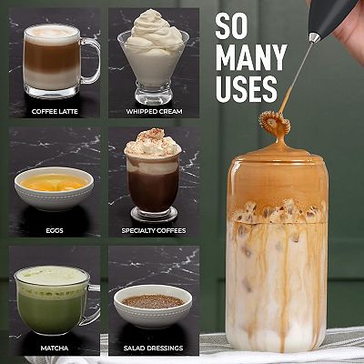 Zulay Kitchen Ultra-Powerful Milk Frother Wand Drink Mixer with