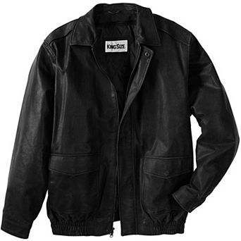 KingSize Men's Big & Tall Leather Aviator Bomber