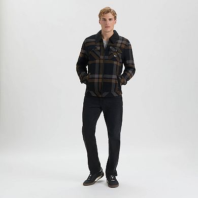 Men's Hurley Sherpa Lined Plaid Flannel Shacket