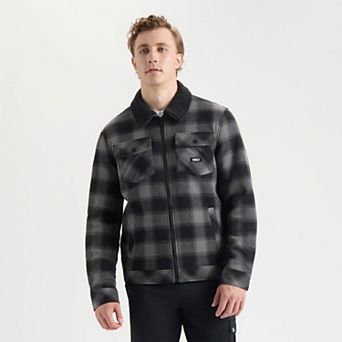 Men's Hurley Sherpa Lined Plaid Flannel Shacket