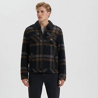 Men's Hurley Sherpa Lined Plaid Flannel Shacket