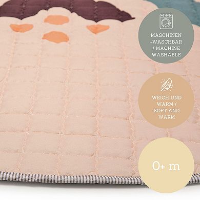 Hakuna Matte Boho Rainbow 59" Quilted Circle Playmat, Neutral Colors