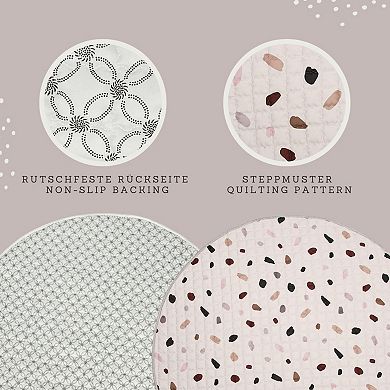 Hakuna Matte Confetti 59" Quilted Circle Playmat, Cream-Neutrals