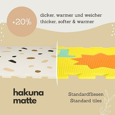 Hakuna Matte Confetti & White 72" x 48" XXL Foam Floor Tiles Baby Play Mat