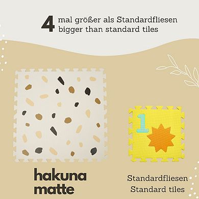 Hakuna Matte Confetti & White 72" x 48" XXL Foam Floor Tiles Baby Play Mat