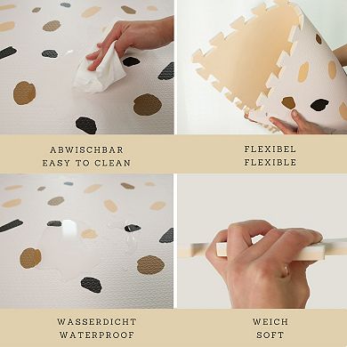 Hakuna Matte Confetti & White 72" x 48" XXL Foam Floor Tiles Baby Play Mat