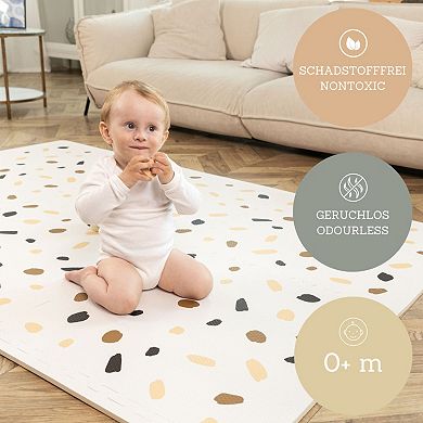 Hakuna Matte Confetti & White 72" x 48" XXL Foam Floor Tiles Baby Play Mat