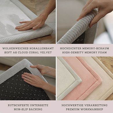 Hakuna Matte Coral Velvet 60" x 80" Baby Playmat, Gray Memory Foam Nursery Rug
