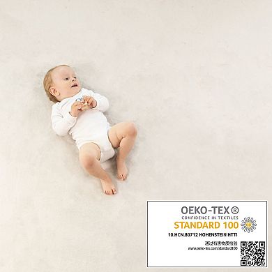 Hakuna Matte Coral Velvet 60" x 80" Baby Playmat, Gray Memory Foam Nursery Rug