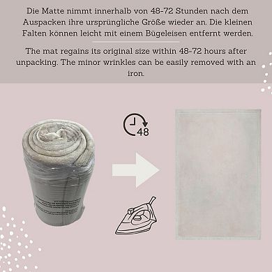 Hakuna Matte Coral Velvet 60" x 80" Baby Playmat, Gray Memory Foam Nursery Rug