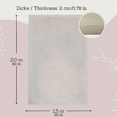 Hakuna Matte Coral Velvet 60" x 80" Baby Playmat, Gray Memory Foam Nursery Rug