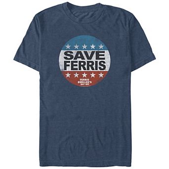 Big & Tall Ferris Bueller's Day Off Save Ferris Button Graphic Tee