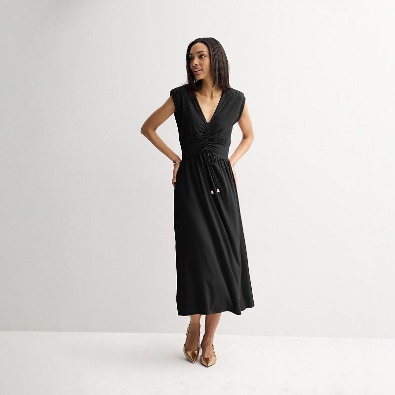 nine west black dress Women's Cinched Waist Midaxi Size:16+$30 Women‘s Square Neckline A-Line high stiletto heel an D5259