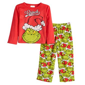 Toddler Grinch Long Sleeve Pajama Top & Bottoms Set
