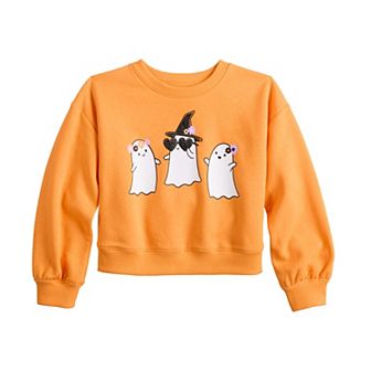 Girls 4-12 Ghost Boxy Crew Sweatshirt