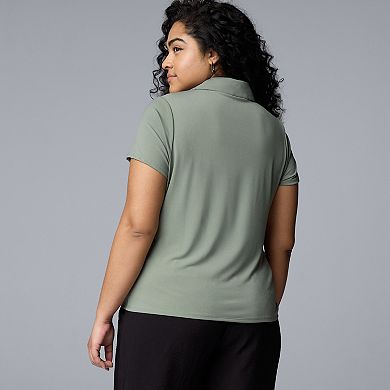 Plus Size Simply Vera Vera Wang Ruched Front Shirt