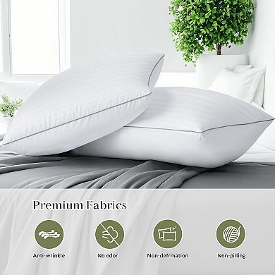 2-Pack Soft Down Alternative Bed Pillows, Machine Washable