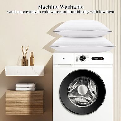 2-Pack Soft Down Alternative Bed Pillows, Machine Washable