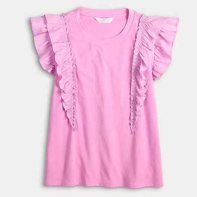 Petite LC Lauren Conrad Mixed Media Tank Top