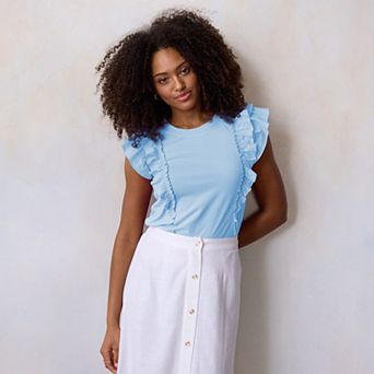 Petite LC Lauren Conrad Mixed Media Tank Top