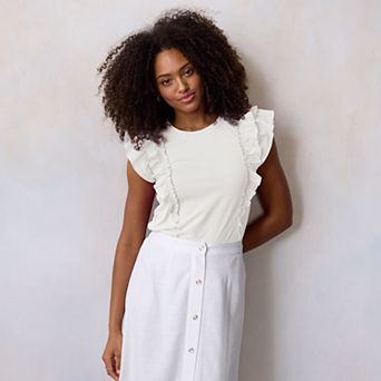 Petite LC Lauren Conrad Mixed Media Tank Top