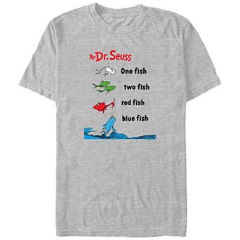 Big & Tall Dr. Seuss One Fish Two Fish Red Fish Blue Fish Cover Graphic Tee
