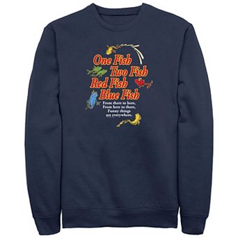Big & Tall Dr. Seuss One Fish Two Fish Red Fish Blue Fish From There To Here Fleece Sweatshirt