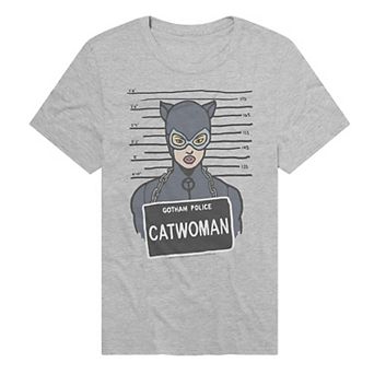 Men's DC Comics Batman Gotham Police Catwoman Mugshot Graphic Tee