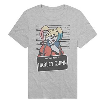 Men's DC Comics Batman Gotham Police Harley Quinn Mugshot Graphic Tee