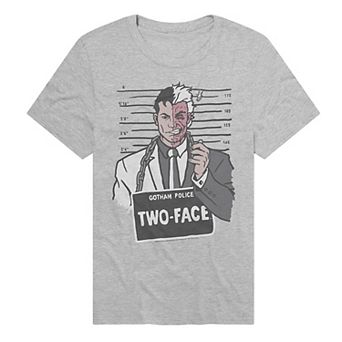 Men's Batman Gotham Police Two-Face Mugshot Graphic Tee