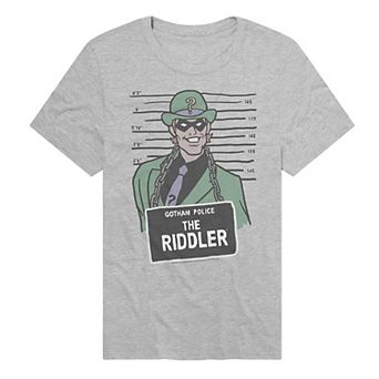 Men's DC Comics Batman Gotham Police The Riddler Mugshot Graphic Tee