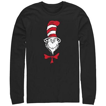 Big & Tall Dr. Seuss The Cat In The Hat Face Long Sleeve Graphic Tee