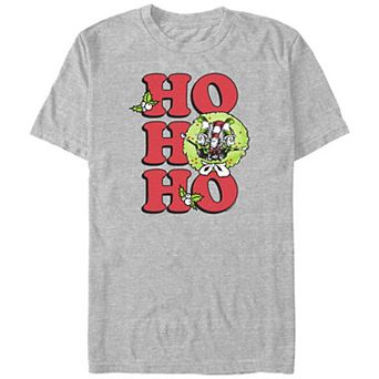 Big & Tall Dr. Seuss The Cat In The Hat Ho Ho Ho Christmas Wreath Graphic Tee