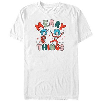 Big & Tall Dr. Seuss Thing 1 And Thing 2 Merry Things Graphic Tee