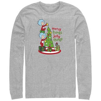 Big & Tall Dr. Seuss Thing 1 And Thing 2 Merry Things Jolly Things Long Sleeve Graphic Tee