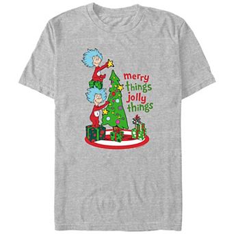 Big & Tall Dr. Seuss Thing 1 And Thing 2 Merry Things Jolly Things Graphic Tee