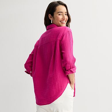 Women's Sonoma Goods For Life® Boyfriend Button-Down Shirt