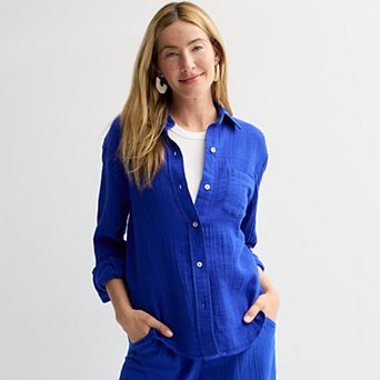 Women's Sonoma Goods For Life® Boyfriend Button-Down Shirt