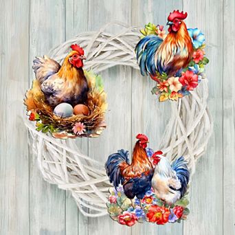 Spring on the Farm Decorative Wooden Clip-on Ornaments Set of 3 by G. Debrekht - Easter Decor