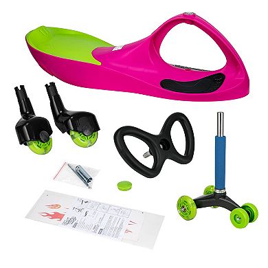 Everest Alex: Lightning Glow Rider-Pink & Green-Inertia & Movement Powered Ride-On Toy