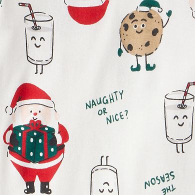 Girls 4-14 Carter's Santa & Cookies 2 Piece Pajama Top & Pajama Bottoms Set