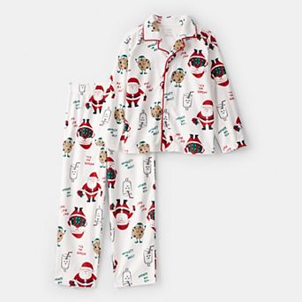 Boys 4-14 Carter's 2 pc Santa Milk & Cookies Pajama Top & Pajama Bottoms Set