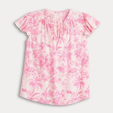 Petite LC Lauren Conrad Ruffle V-Neck Shell Top