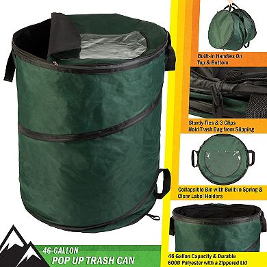 Wakeman Outdoors 46-Gallon Pop Up Trash Can