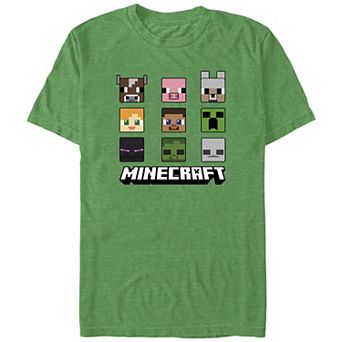 Big & Tall Minecraft Faces Graphic Tee