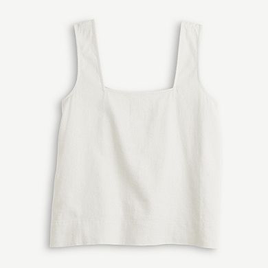 Petite LC Lauren Conrad Square Neck Button Back Tank Top