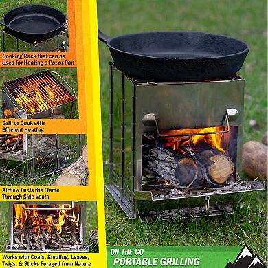 Wakeman Portable Outdoor Wood Burning Camp Stove